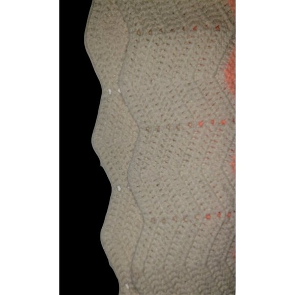 Crochet Large Pastel Chevron 93"W x90"L Queen Bedspread - Picture 9 of 9